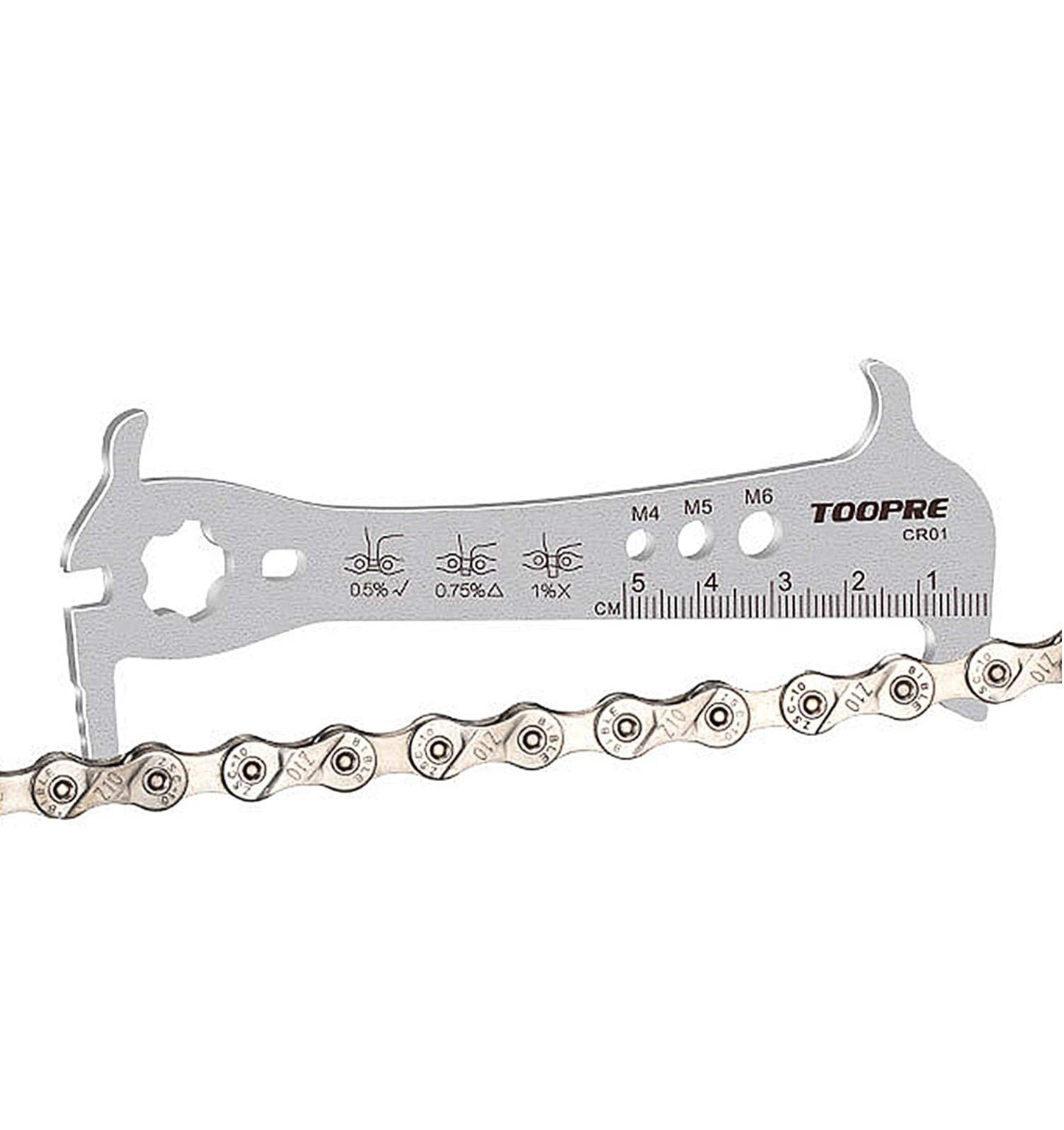 Toopre 5-in-1 Precision Bicycle Chain Checker – Wear Indicator & Multi-Function Gauge Tool