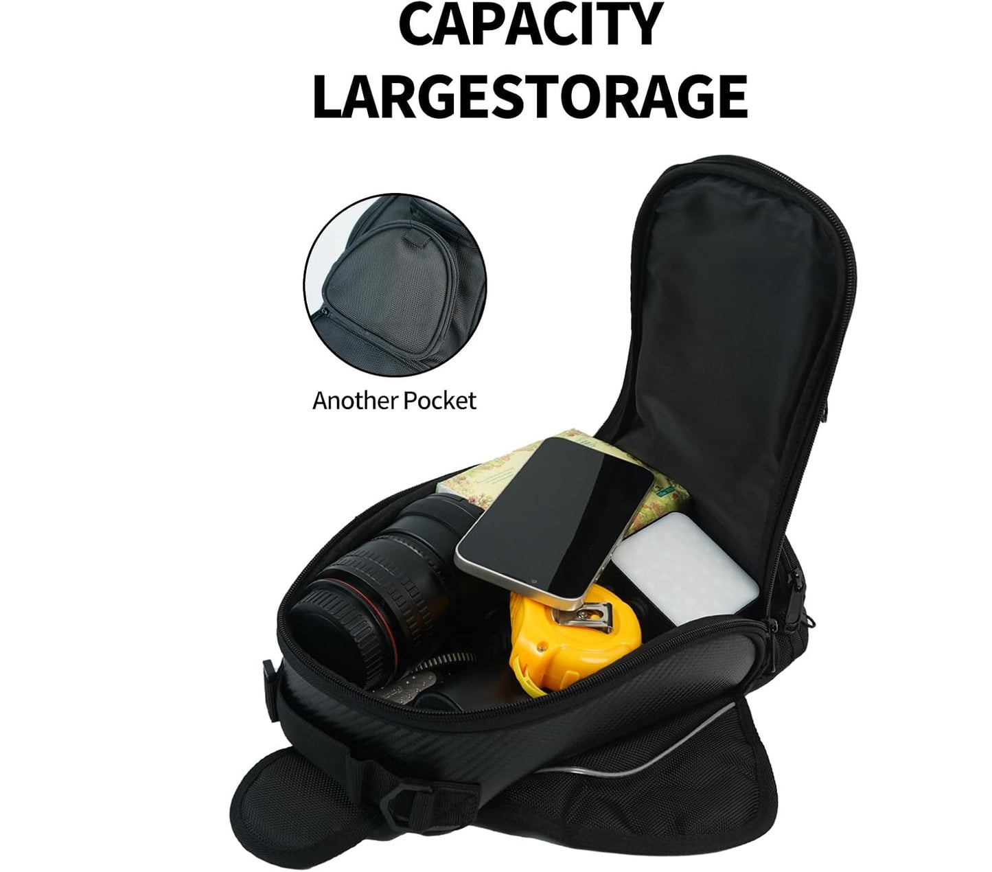 Magnetic Motorcycle Tank Bag – Heavy Duty Oxford with Phone Pocket
