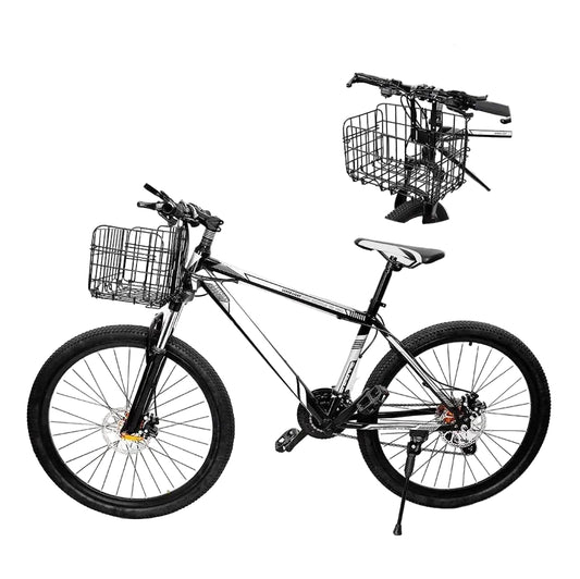 Heavy-Duty Folding Bicycle Basket – Quick-Release Steel Basket for Groceries & Commuting (20kg Capacity)
