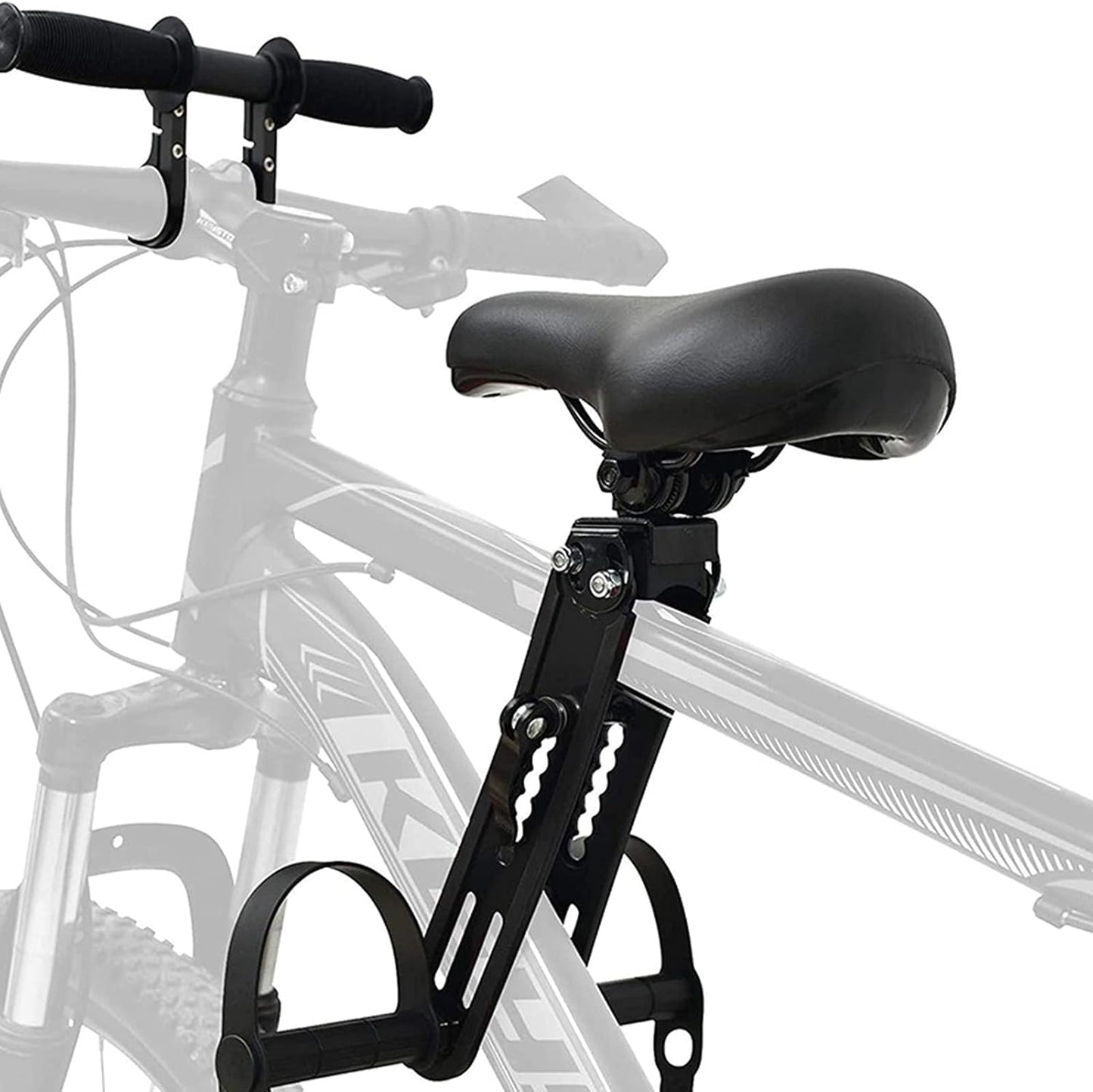 Front-Mount Kids Mountain Bike Seat & Handlebar Set – Quick-Release Adjustable Child Carrier