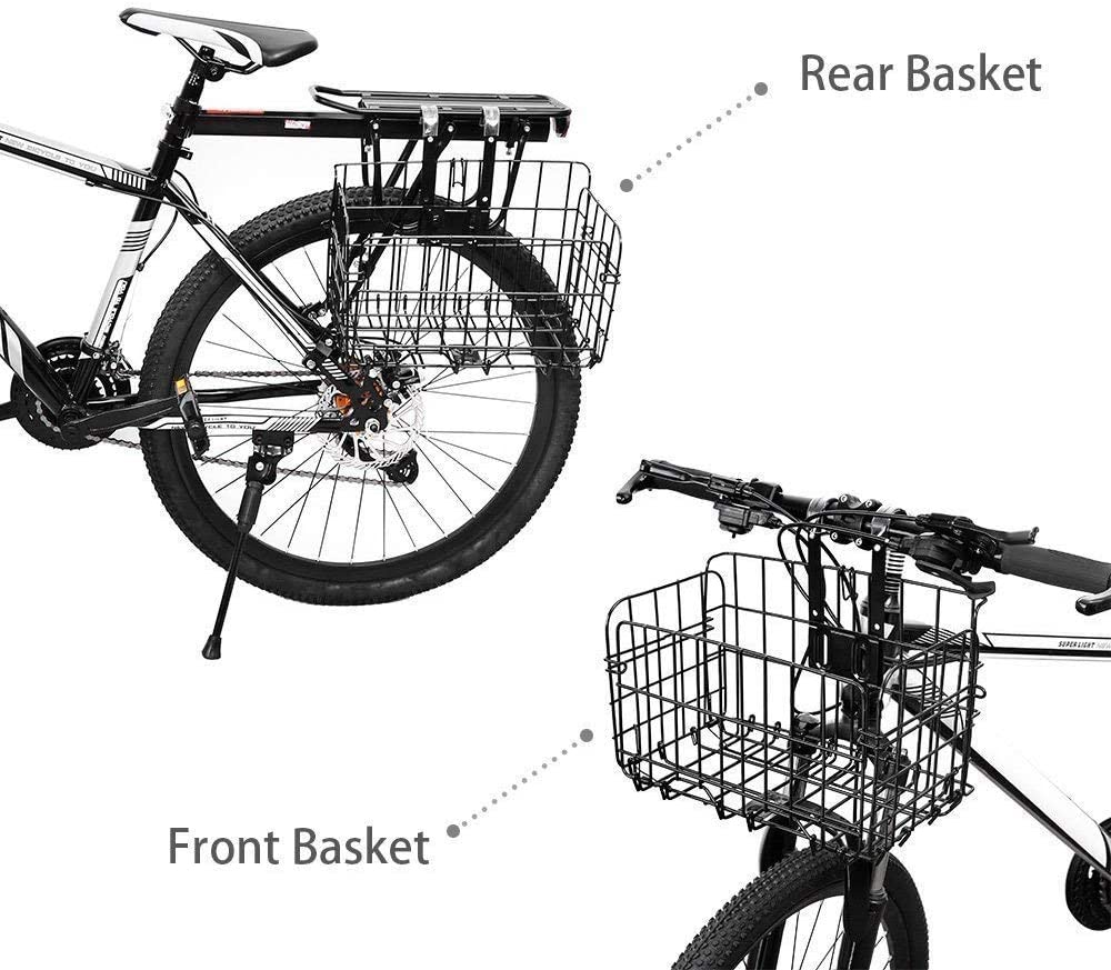 Heavy-Duty Folding Bicycle Basket – Quick-Release Steel Basket for Groceries & Commuting (20kg Capacity)