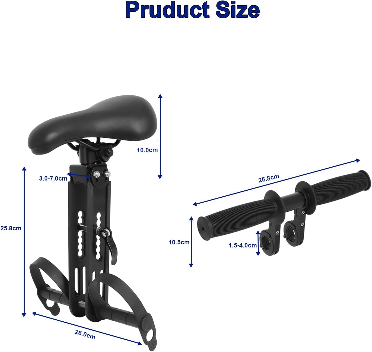 Front-Mount Kids Mountain Bike Seat & Handlebar Set – Quick-Release Adjustable Child Carrier
