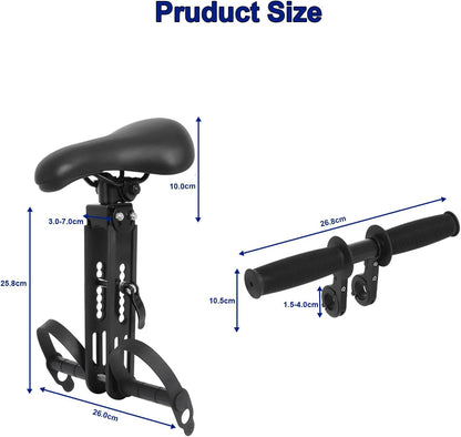 Front-Mount Kids Mountain Bike Seat & Handlebar Set – Quick-Release Adjustable Child Carrier