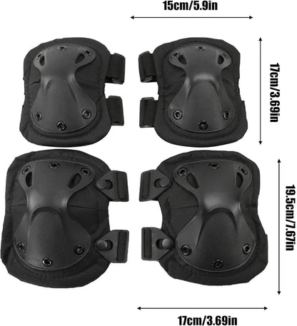 Ergonomic Knee & Elbow Guard Set – High-Impact Protection with Quick-Release Knobs