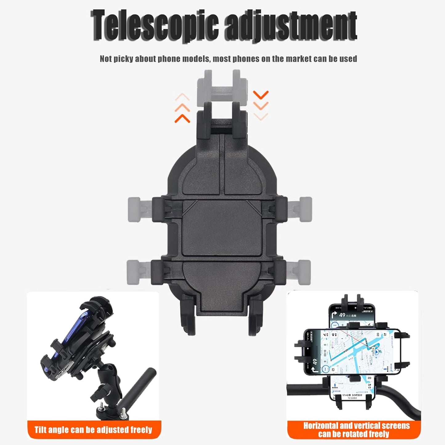 Vibration-Proof Motorcycle Phone Mount – 360° Octopus Grip