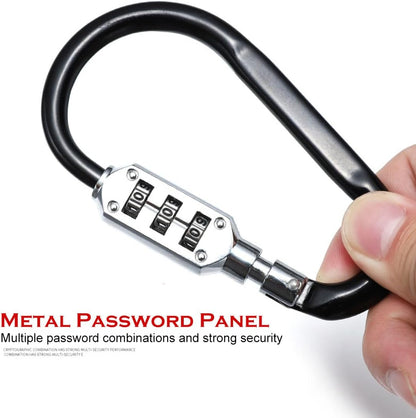 Heavy-Duty Alloy Carabiner Combination Lock 3-Digit Keyless Security Helmets, Backpacks & Gear