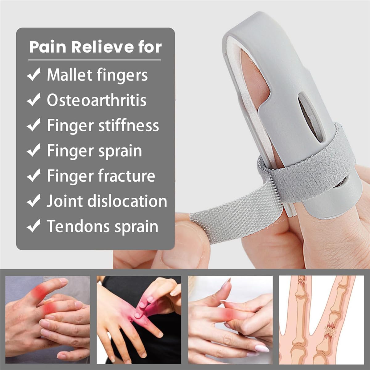 Adjustable Finger Support Stabilizer – High-Comfort Restoring Splint with Soft Foam Cushioning