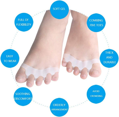 5-Toe Silicone Separator Pads – Orthopedic Bunion Corrector & Overlapping Toe Pain Relief