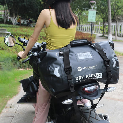MARJAQE Waterproof Motorcycle Duffle Bag – 50L/80L Heavy-Duty Luggage for Road Trips & Adventure