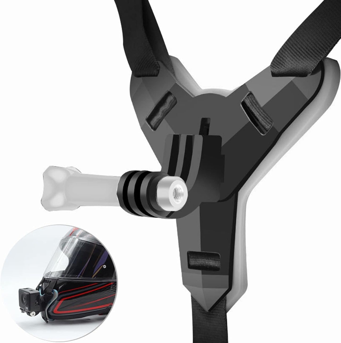 Helmet Chin Mount Bracket – Universal Strap for GoPro, DJI & Insta360