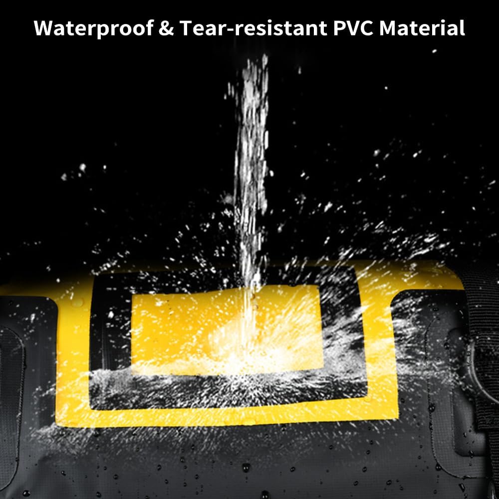 Adventure Waterproof Motorcycle Tail Bag – 40L/66L Heavy-Duty Tarpaulin Dry Duffle Bag for Touring