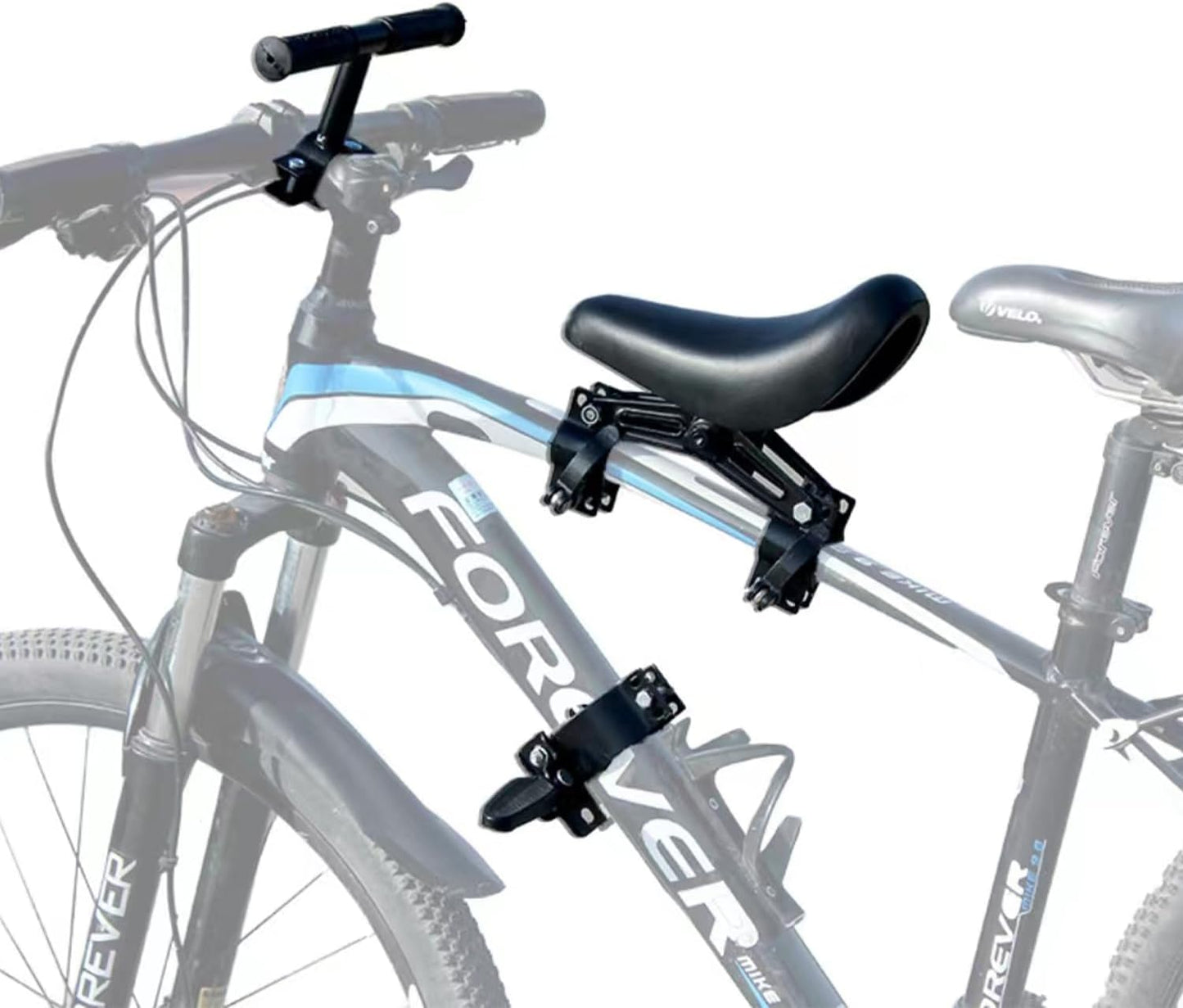 Front-Mounted Child Bicycle Seat with Handlebars & Pedals