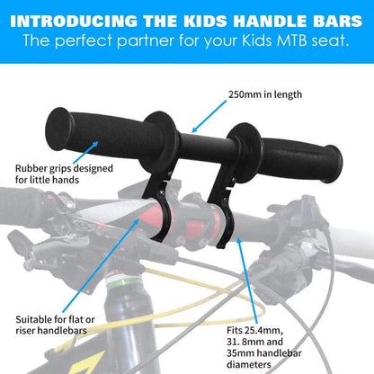Front-Mount Kids Mountain Bike Seat & Handlebar Set – Quick-Release Adjustable Child Carrier