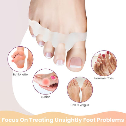 5-Toe Silicone Separator Pads – Orthopedic Bunion Corrector & Overlapping Toe Pain Relief