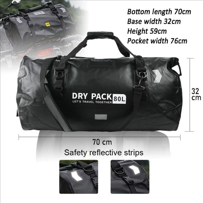 MARJAQE Waterproof Motorcycle Duffle Bag – 50L/80L Heavy-Duty Luggage for Road Trips & Adventure