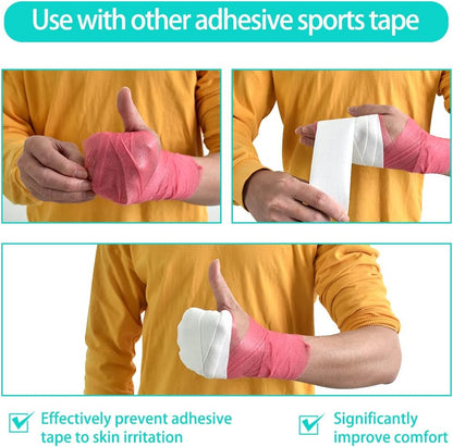 T2P Pro-Soft Sports Pre-Wrap Foam Tape (Set of 3 Rolls) – High-Elasticity Underwrap Base Bandage for Sports & Joint Protection