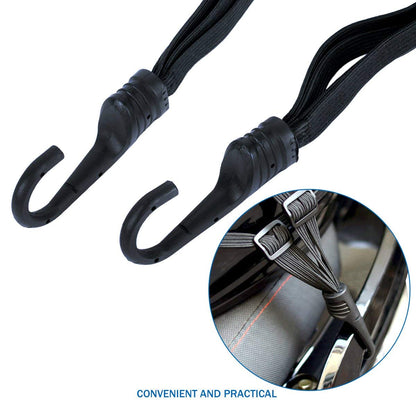 High-Elasticity Motorcycle Helmet Bungee Cord – Adjustable Luggage Rope with S-Hooks (60cm/90cm) | Secure Helmets, Raincoats & Gear