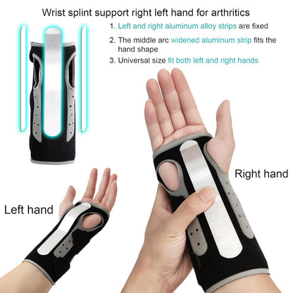 Breathable Wrist Brace - Carpal Tunnel & Night Sleep Support with Metal Splint