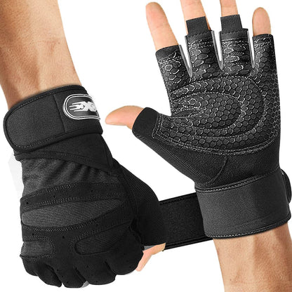 Pro-Grip Weightlifting Gym Gloves – Heavy-Duty Wrist Support & 3mm Padded Palm Protection