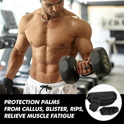 T2P 2 Pcs Anti-Slip Workout Grips Ergonomic Silicone Gym Gloves Palm Protection Weight Lifting