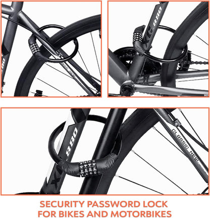 4-Digit Combination Bike Lock – High Security Manganese Steel Cable