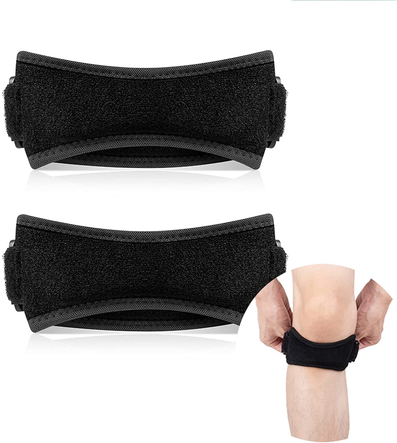 Single Strap Patella Knee Band | Adjustable Knee Support for Walking & Running | Patellar Tendon Support Strap for Pain Relief