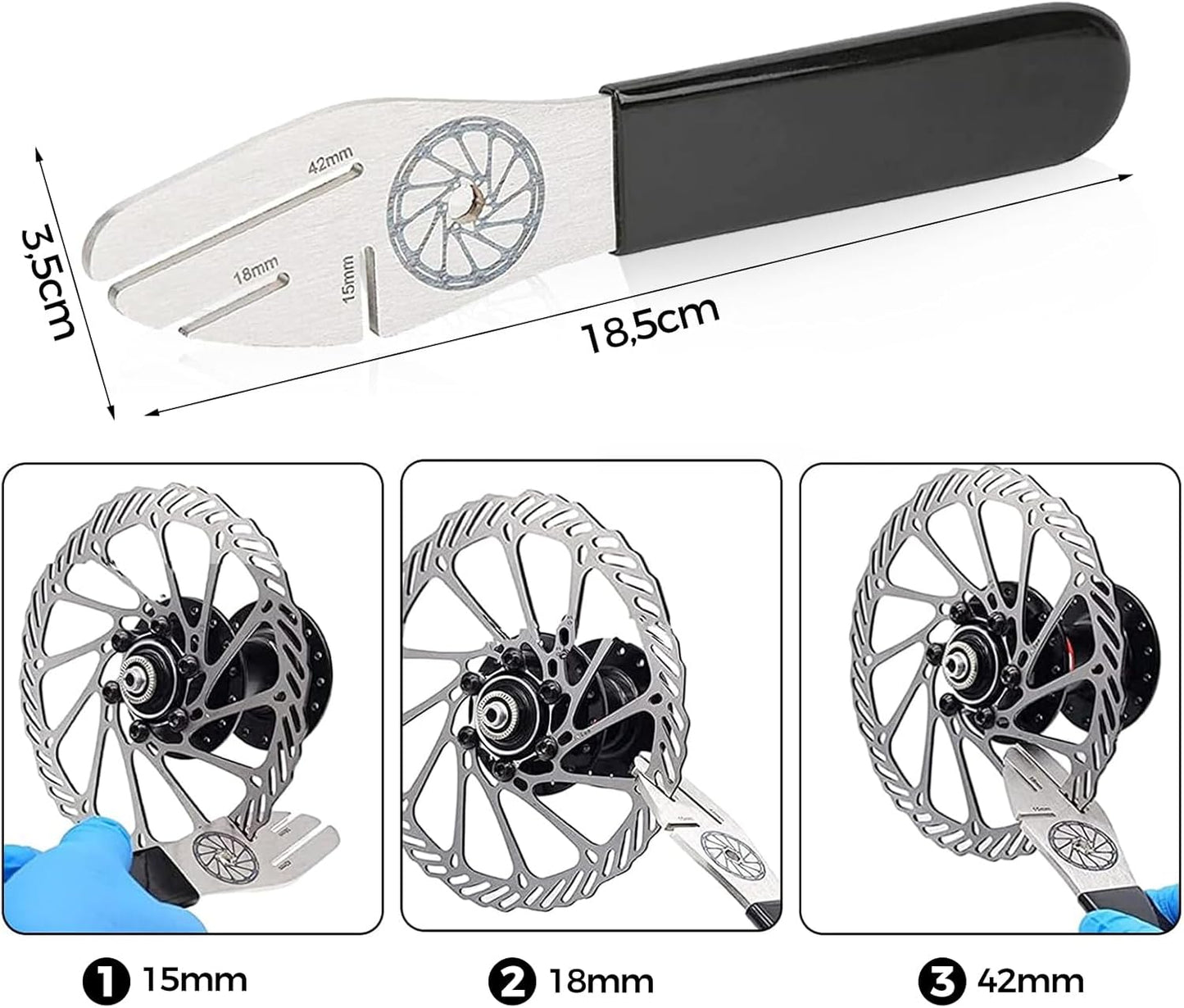 Professional Disc Brake Rotor Correction Tool – 3-Slot Stainless Steel Truing Wrench