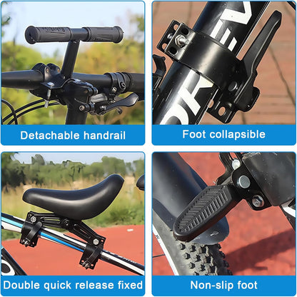 Front-Mounted Child Bicycle Seat with Handlebars & Pedals