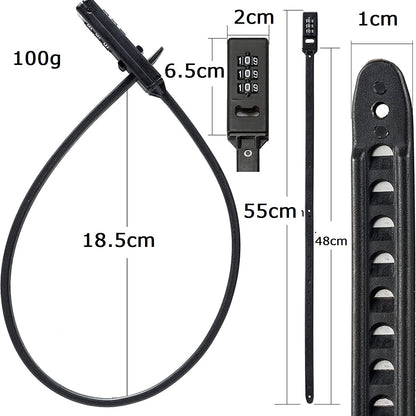 Multi-Use Zip Tie Cable Lock – Heavy-Duty 3-Digit Combination Security Tie (55cm)