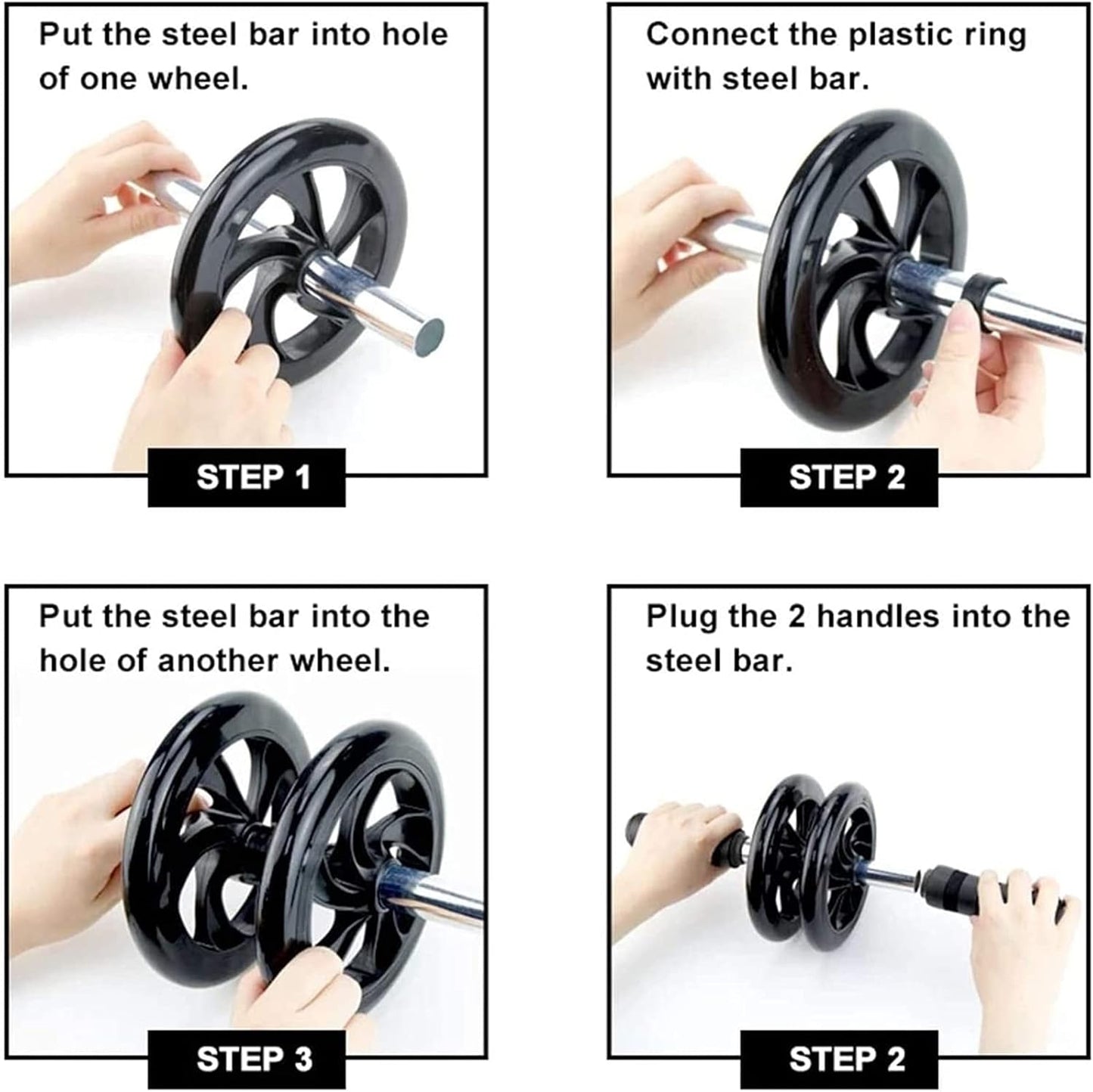 Heavy-Duty Abs Roller Wheel with Bonus Non-Slip Knee Mat | Core & Abdominal Workout Equipment