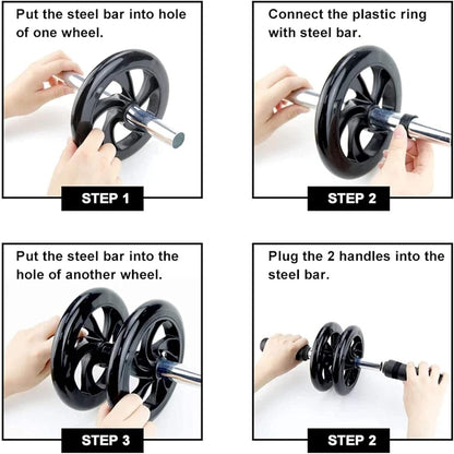 Heavy-Duty Abs Roller Wheel with Bonus Non-Slip Knee Mat | Core & Abdominal Workout Equipment