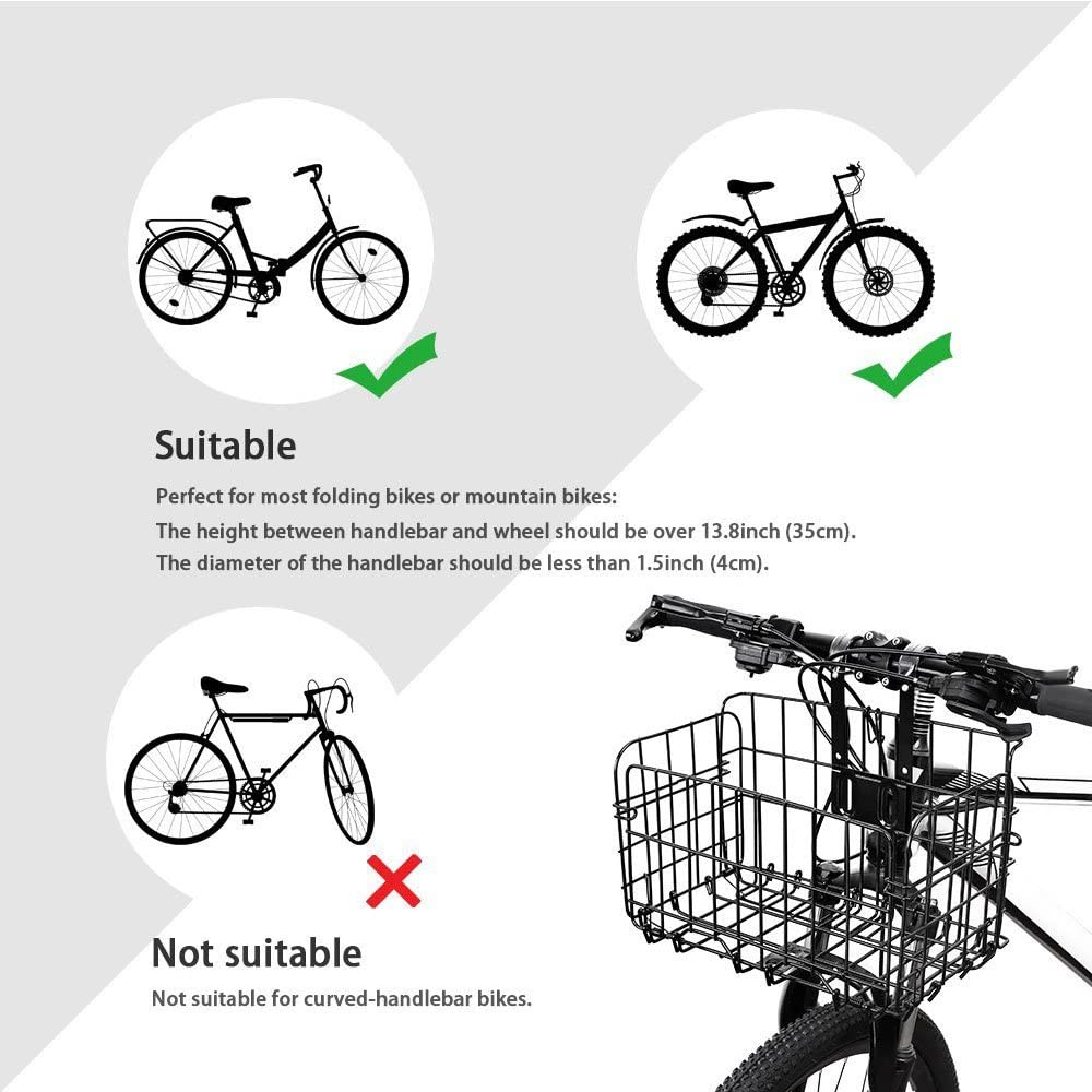 Heavy-Duty Folding Bicycle Basket – Quick-Release Steel Basket for Groceries & Commuting (20kg Capacity)