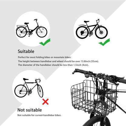 Heavy-Duty Folding Bicycle Basket – Quick-Release Steel Basket for Groceries & Commuting (20kg Capacity)