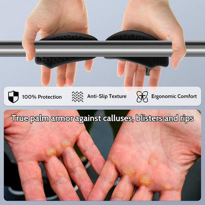 T2P 2 Pcs Anti-Slip Workout Grips Ergonomic Silicone Gym Gloves Palm Protection Weight Lifting