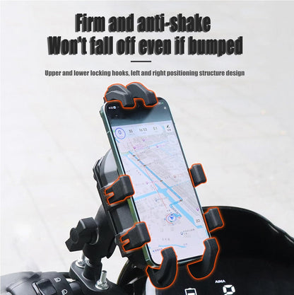 Vibration-Proof Motorcycle Phone Mount – 360° Octopus Grip