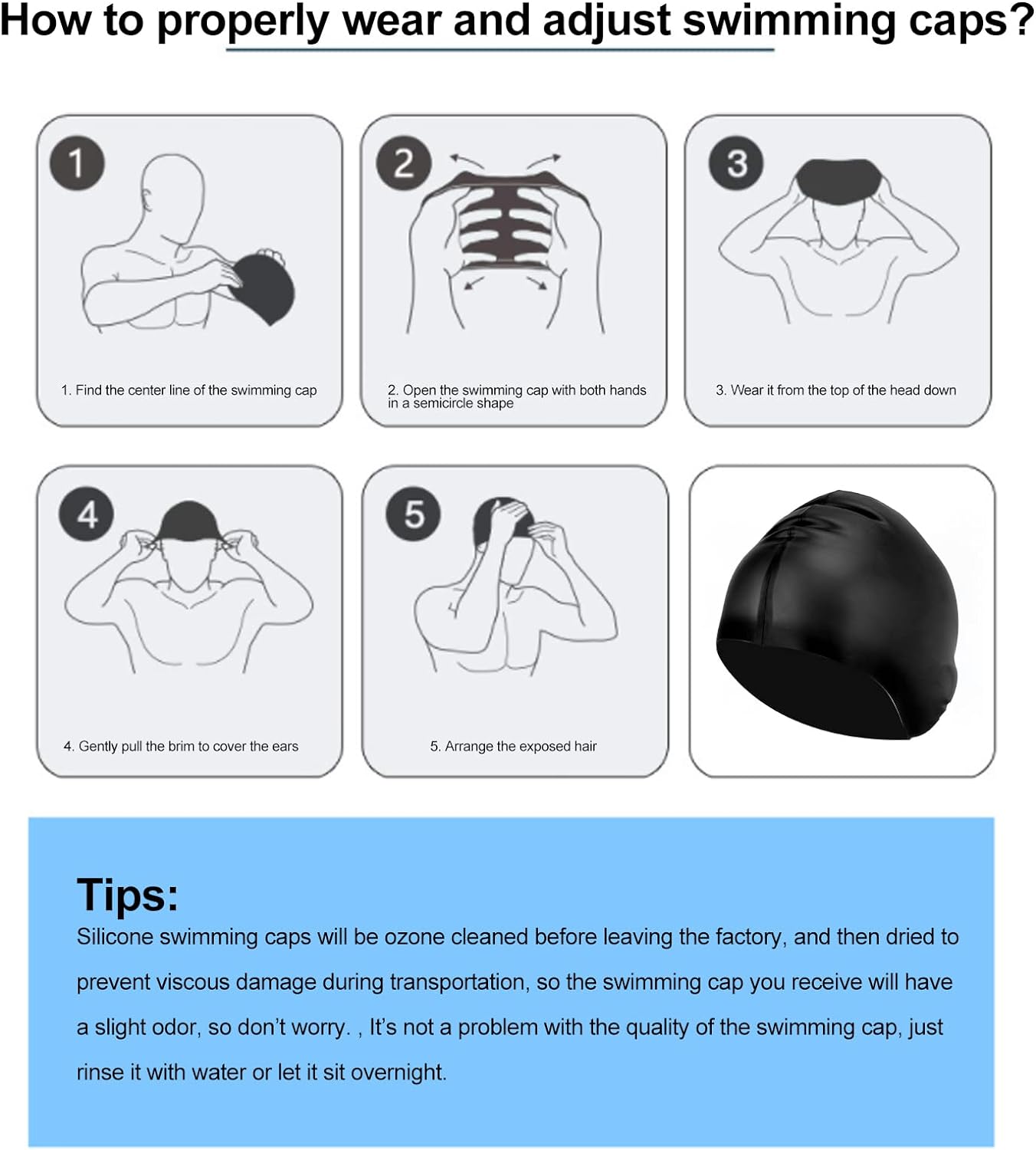 High-Elasticity Silicone Swim Cap | Professional Waterproof Protection for All Hair Types