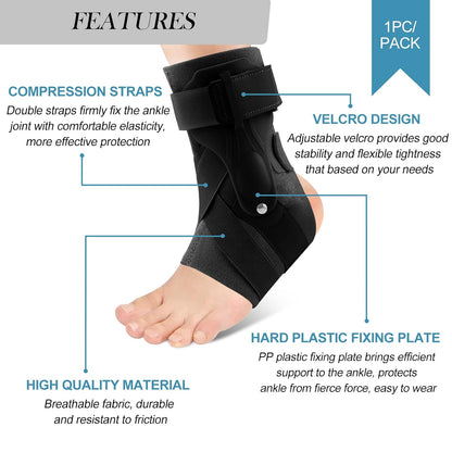 Pro-Hybrid Ankle Stabilizer | Rigid Plate & Spring Steel Support for High-Impact Sports