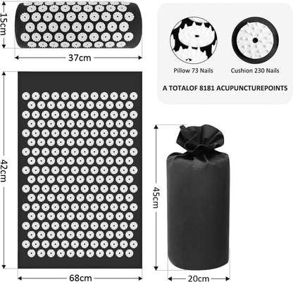 Premium Wellness Massage Mat & Pillow Set – High-Density Spike Yoga Mat for Body Relaxation & Muscle Tension Release