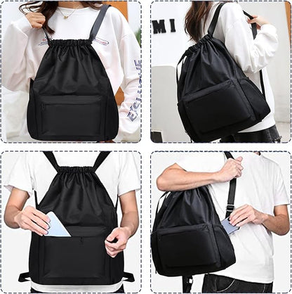 Multi-Sport Drawstring Backpack – Water-Repellent Oxford Helmet & Basketball Carrier Bag
