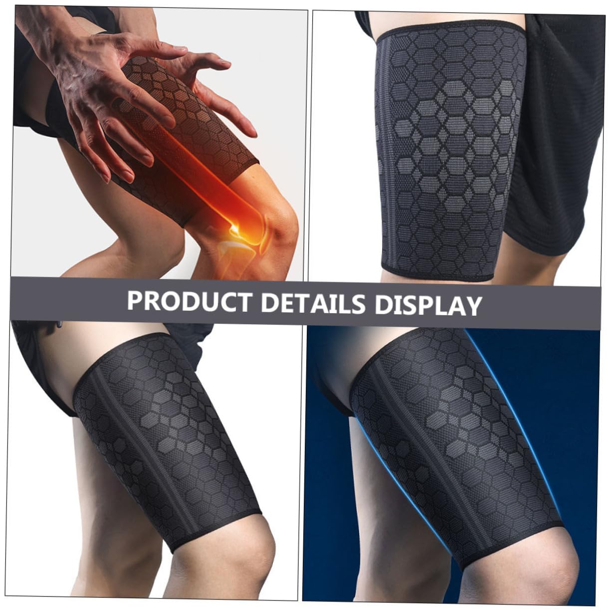 Thigh Compression Support Sleeve - Hamstring & Quad Recovery Wrap for Sports and Injury Prevention