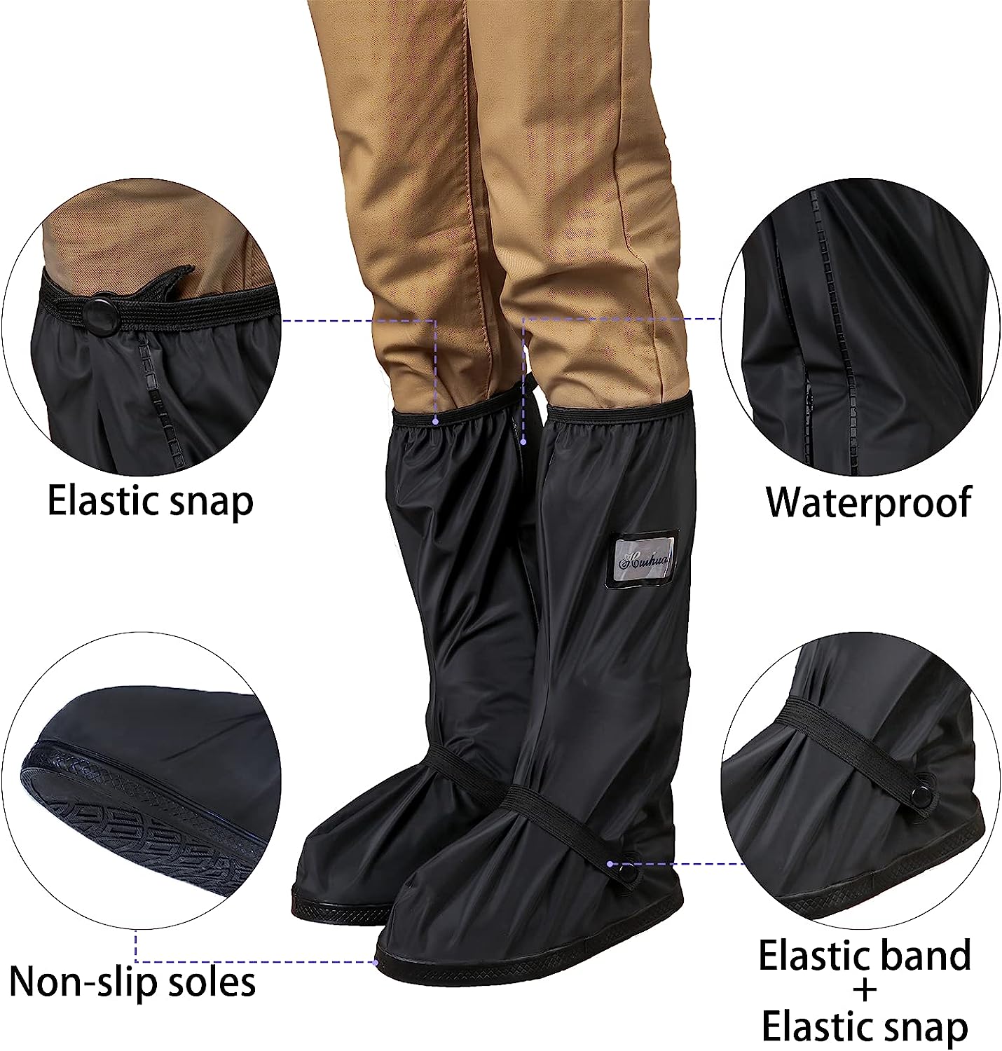 Waterproof Rain Boot Covers | Reflective Motorcycle Shoe Protectors