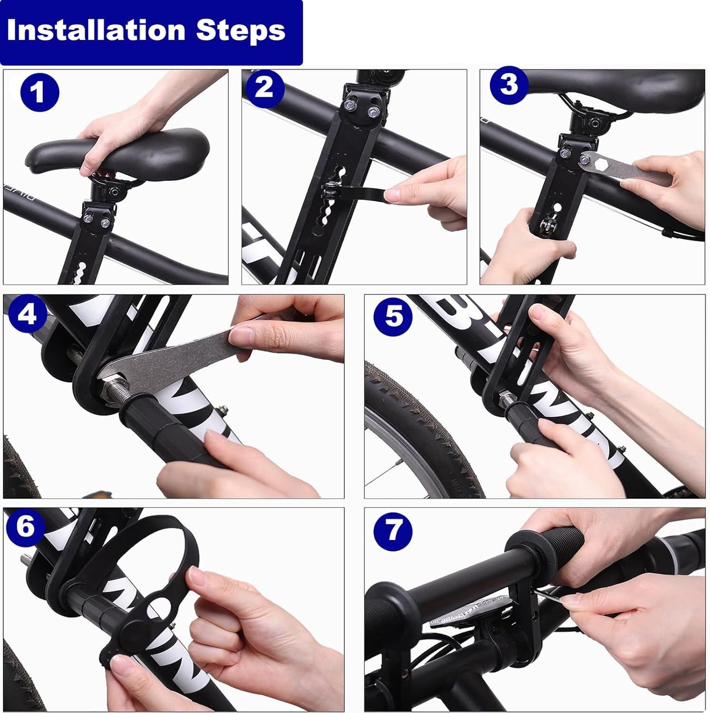 Front-Mount Kids Mountain Bike Seat & Handlebar Set – Quick-Release Adjustable Child Carrier