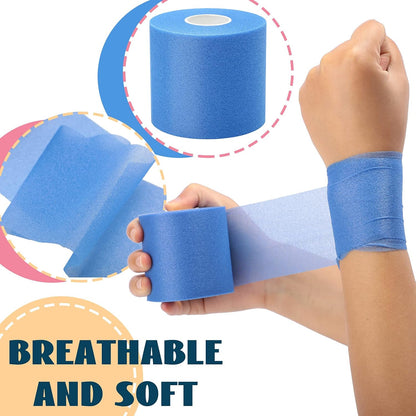 T2P Pro-Soft Sports Pre-Wrap Foam Tape (Set of 3 Rolls) – High-Elasticity Underwrap Base Bandage for Sports & Joint Protection