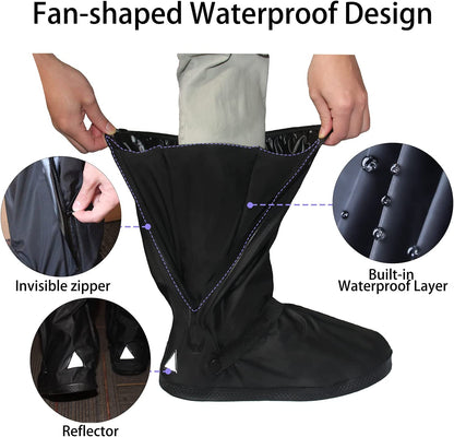 Waterproof Rain Boot Covers | Reflective Motorcycle Shoe Protectors