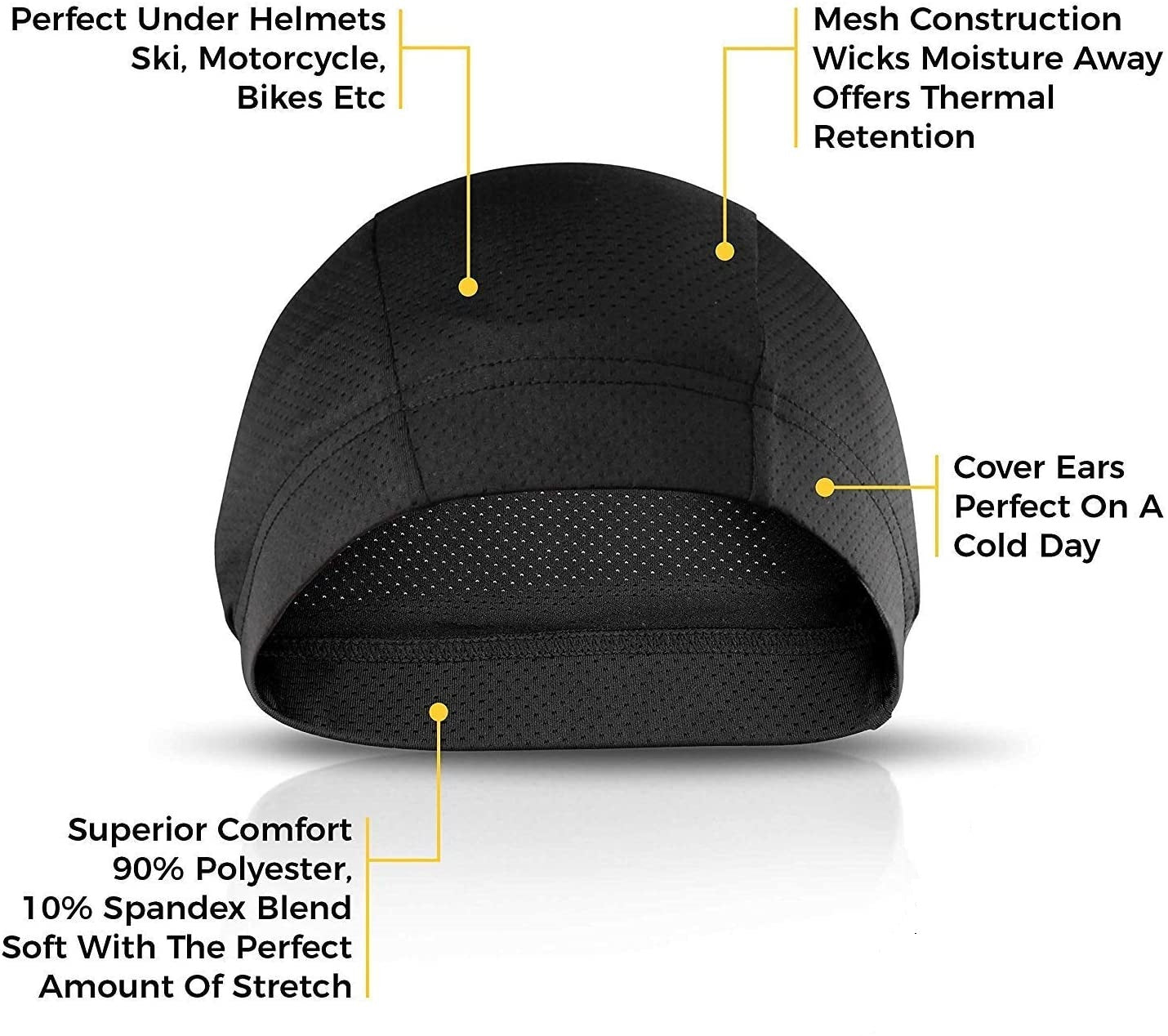 Performance Skull Cap & Helmet Liner – Ultra-Soft Moisture-Wicking Cooling Beanie for Cycling, Running & Gym | One Size Fits All