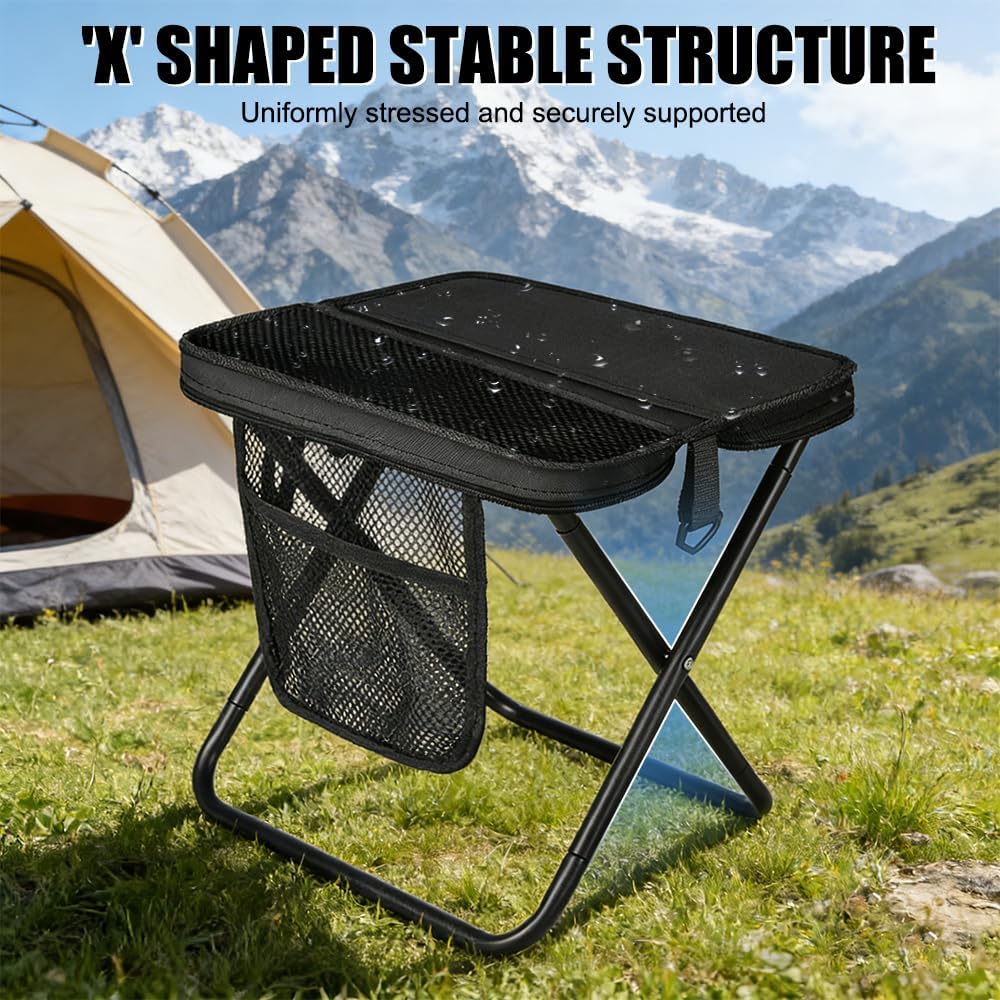 2-in-1 Portable Folding Stool & Crossbody Sling Bag – Ultralight 0.75kg Outdoor Chair (120kg Heavy Duty Capacity)