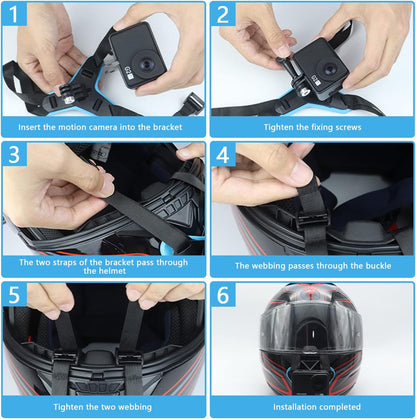 Helmet Chin Mount Bracket – Universal Strap for GoPro, DJI & Insta360