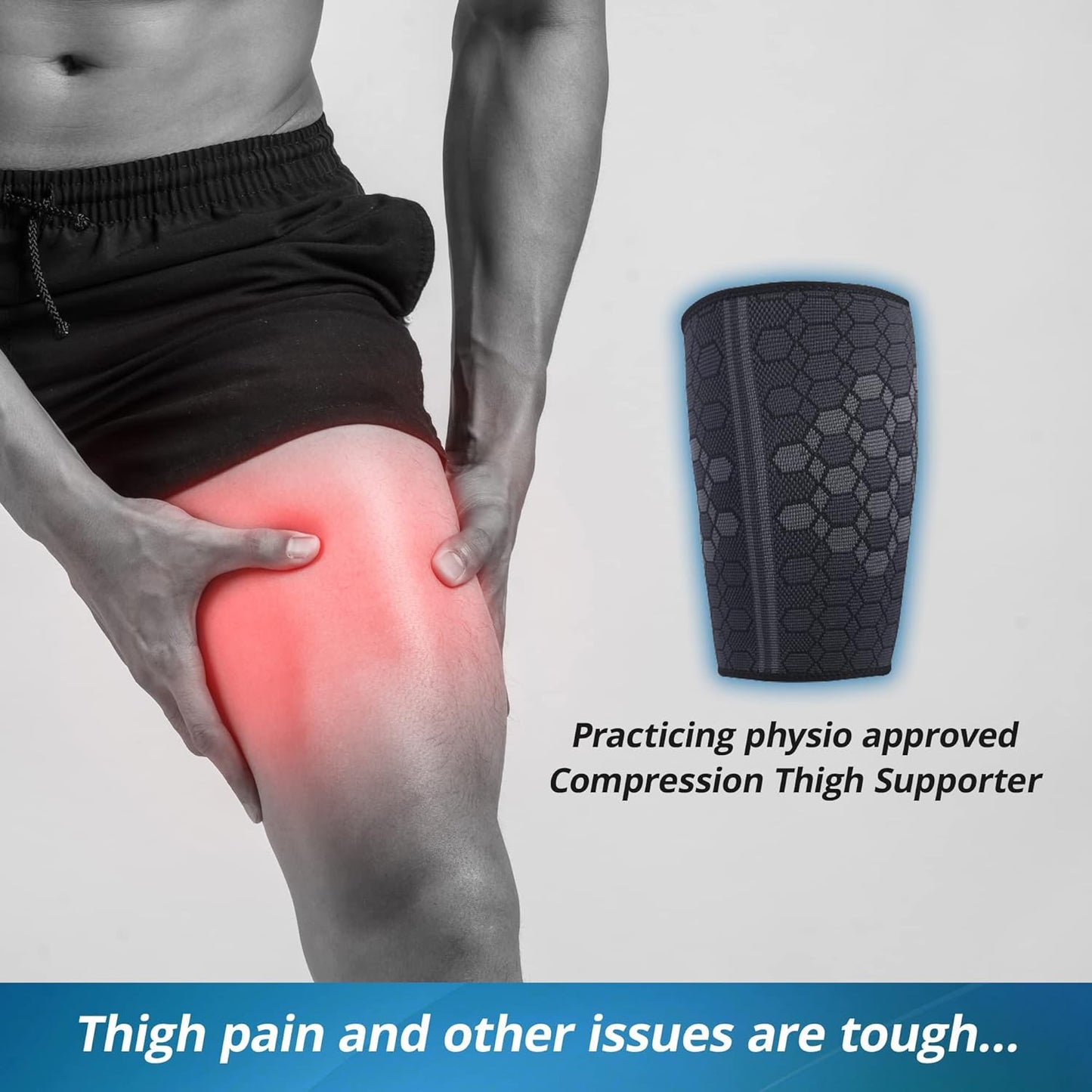 Thigh Compression Support Sleeve - Hamstring & Quad Recovery Wrap for Sports and Injury Prevention