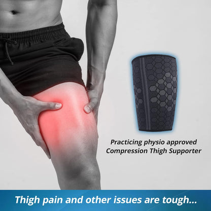 Thigh Compression Support Sleeve - Hamstring & Quad Recovery Wrap for Sports and Injury Prevention