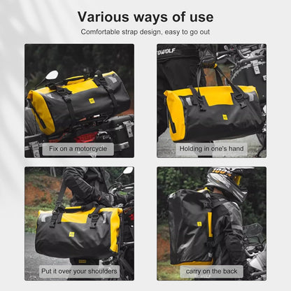 Adventure Waterproof Motorcycle Tail Bag – 40L/66L Heavy-Duty Tarpaulin Dry Duffle Bag for Touring